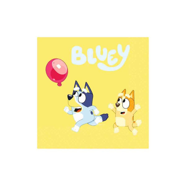 Tovaglioli Bluey 33x33 cm in carta per festa di compleanno