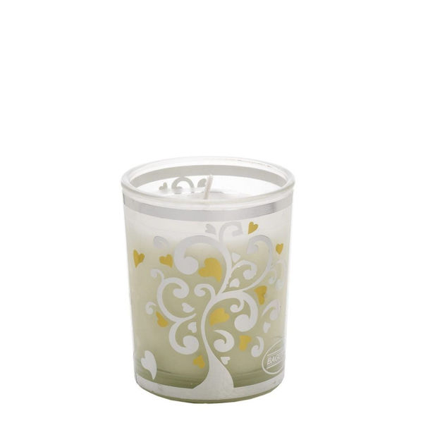 Immagine di Bicchiere Candela 70 grammi Albero con cuori