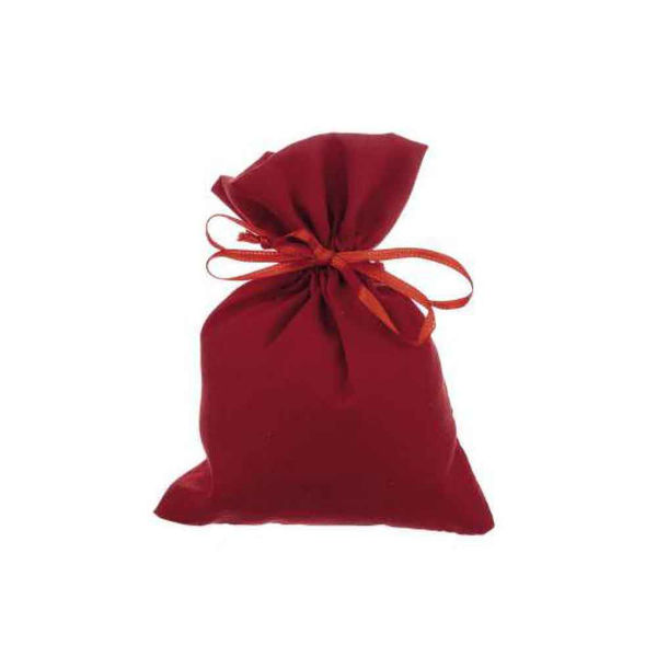 Sacchetto in cotone rosso 10x14 cm ideale come portaconfetti per bomboniere