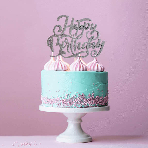 Cake Topper Happy Birthday in legno partycolare