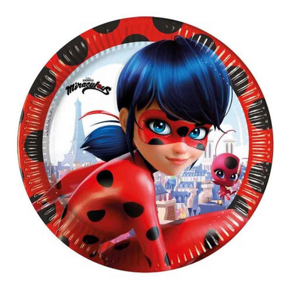 Piatti 23 cm Miraculous Ladybug 8 pezzi