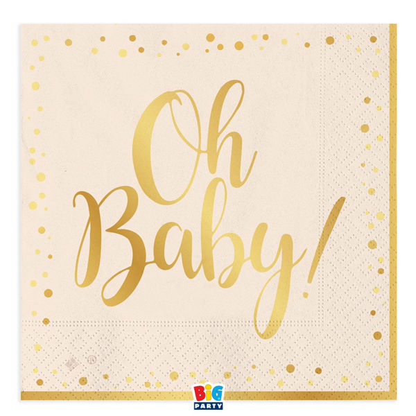 Immagine di Tovaglioli 33x33 cm Oh Baby 16 pezzi