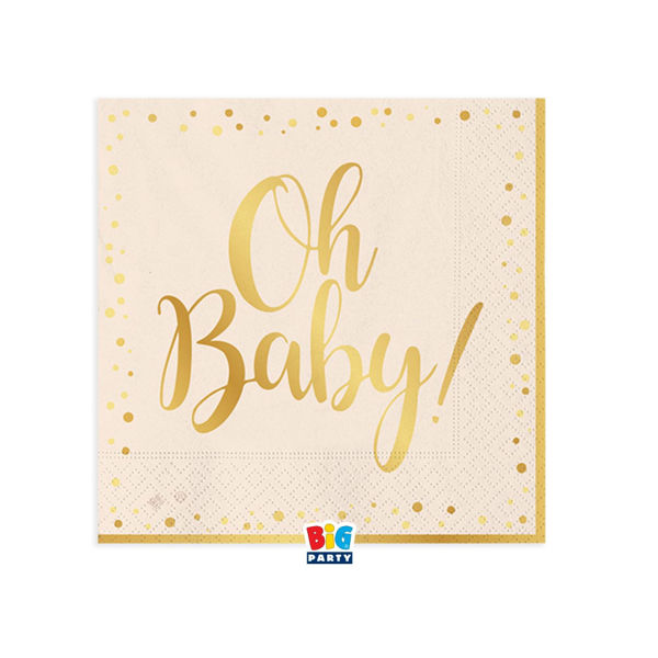 Immagine di Tovaglioli 25x25 cm Oh Baby 16 pezzi