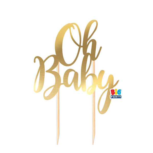 Immagine di Cake Topper Italic Oh Baby