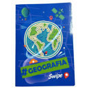 Swipe Maxi Quaderno Geografia 5 mm copertina blu con mappamondo e simboli geografici