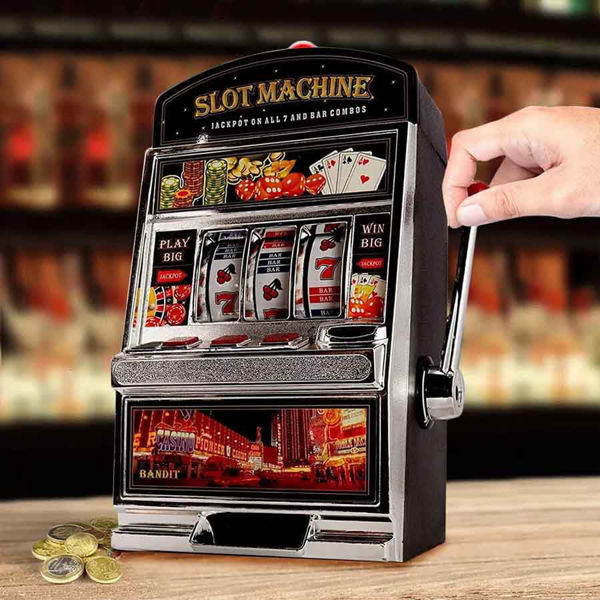 Salvadanaio Slot Machine con Luci Stile Las Vegas