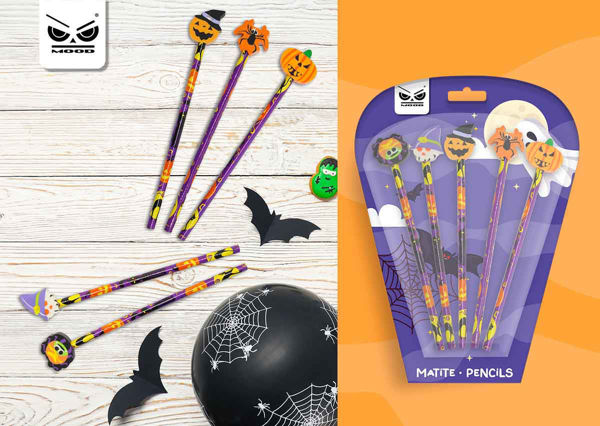 Set 5 Matite con gomma Halloween