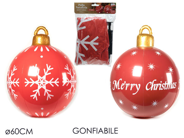 Immagine di Palla di Natale gonfiabile 60 cm Rosso