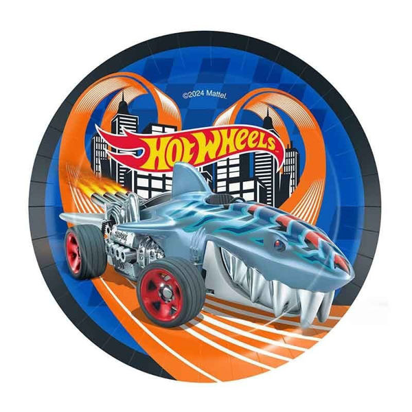 Piatti 18 cm Hot Wheels 8 pezzi