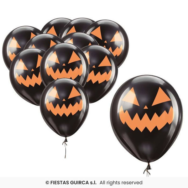 Palloncini Neri 30 cm Zucca di Halloween 10 pezzi