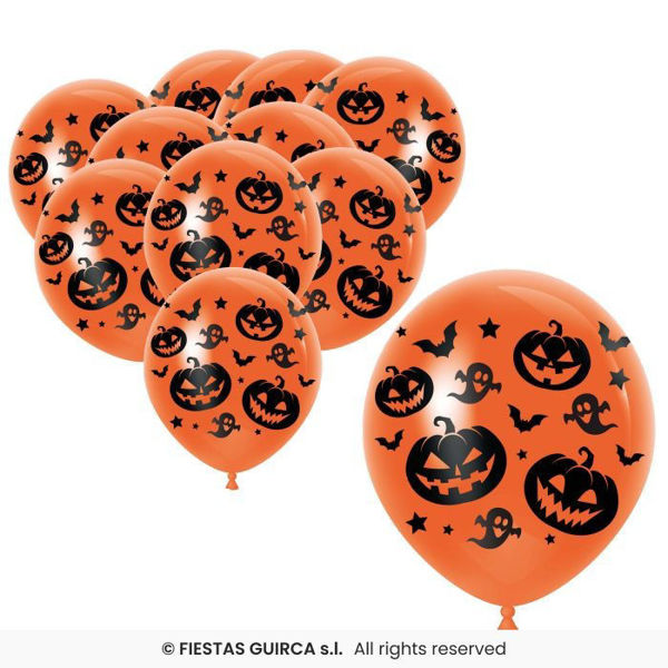 Palloncini Arancio 30 cm Gatto di Halloween 10 pezzi