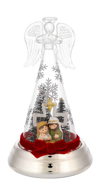 Immagine di Albero 18 cm Argento con presepe