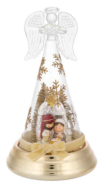 Immagine di Albero 18 cm Oro con presepe