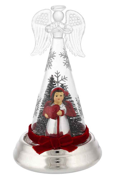 Immagine di Albero 18 cm Argento con Angelo cuore