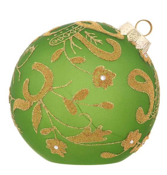 Immagine di Sfera 15 cm Obliqua con decoro Floreale Verde