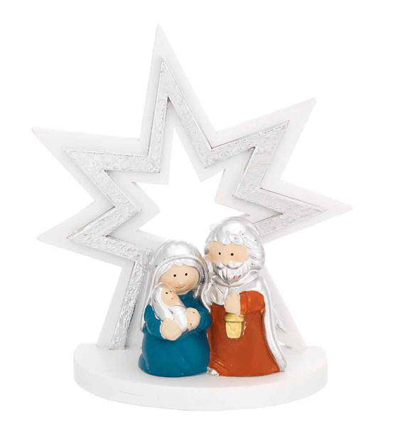 Immagine di Albero Stella 12,5 cm Argento con presepe