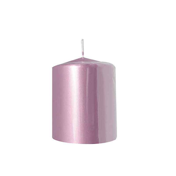 Candela Pillar 10 cm Rosa Metal