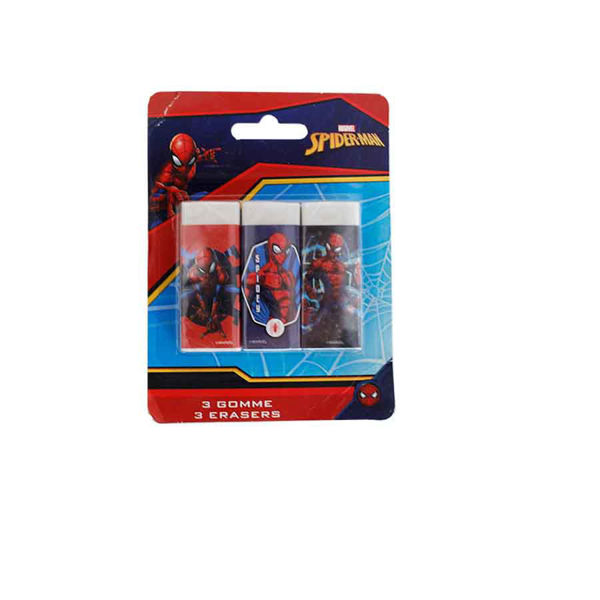 Gomme per cancellare Spiderman 3 pezzi