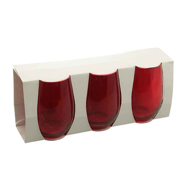 Set 3 Bicchieri 525 ml Rossi