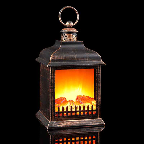 Lanterna Camino 15X15X27 cm Marrone antico