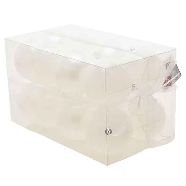 Box 12 sfere 8 cm Perlato e Bianco