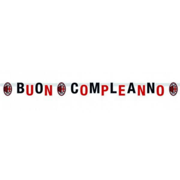 Festone Buon Compleanno XL 250x15 cm Ufficiale Milan