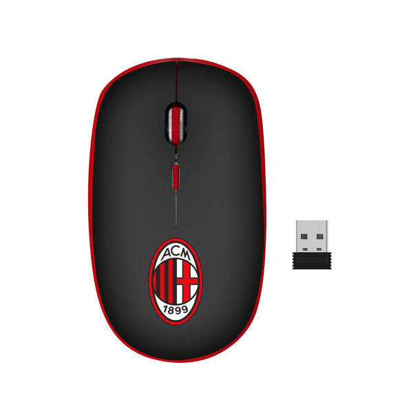 Mouse wireless AC Milan con ricevitore USB e design rossonero
