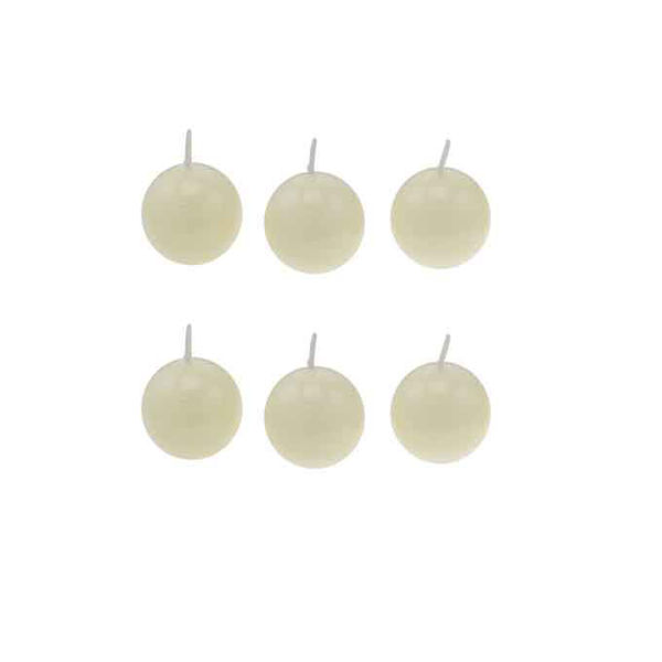 Set 6 candele Sfera Panna 4 cm