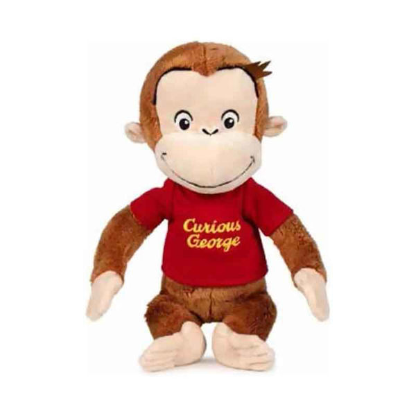 Peluche Curioso George con T-Shirt Rossa