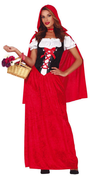 Costume Cappuccetto Rosso donna S 36/38 con abito e mantello