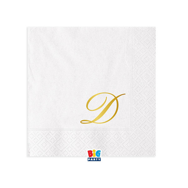Tovaglioli 25x25 cm Lettera D 16 pezzi 