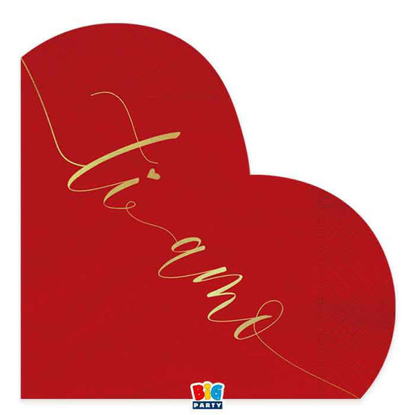 Tovaglioli 33x33 cm Cuore Ti Amo Gold 16 pezzi