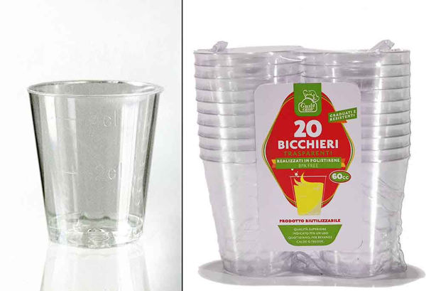 Set 20 Bicchierini 60 cc Trasparenti