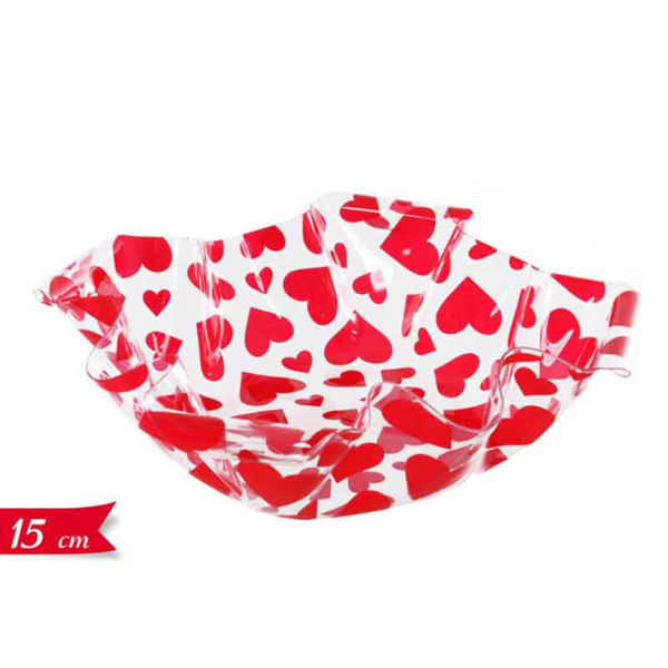 Contenitore 15 cm trasparente con cuore