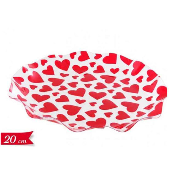 Piatto 20 cm trasparente con cuore