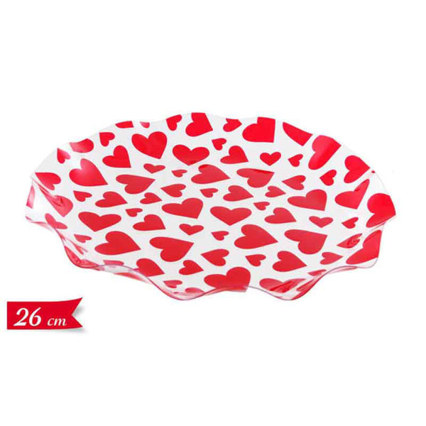 Piatto 26 cm trasparente con cuore