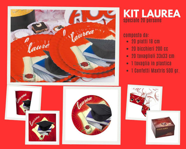 Kit Party Laurea per 20 persone con Confetti