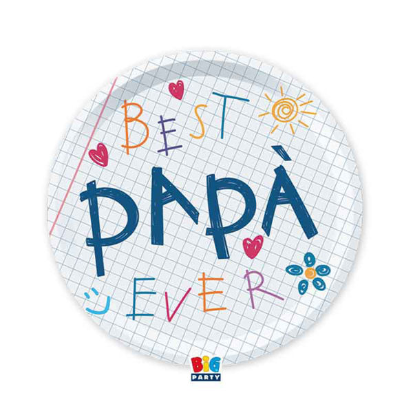 Piatti 18 cm Auguri Papà 6 pezzi