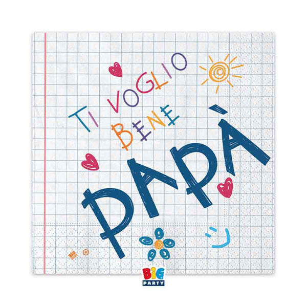 Tovaglioli 33x33 cm Auguri Papà 16 pezzi