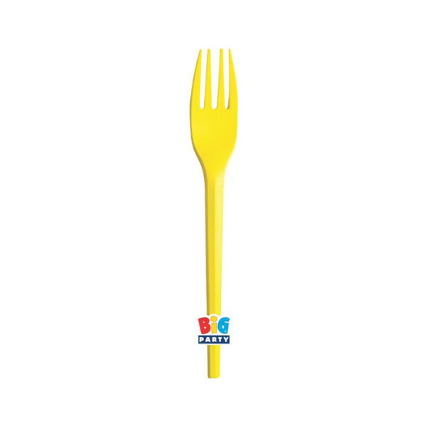 20 Forchette Compostabili Ecolor 16 cm Giallo