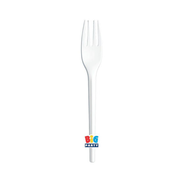 20 Forchette Compostabili Ecolor 16 cm Bianco