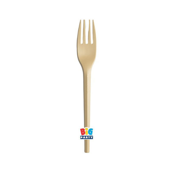 20 Forchette Compostabili Ecolor 16 cm Oro Matt