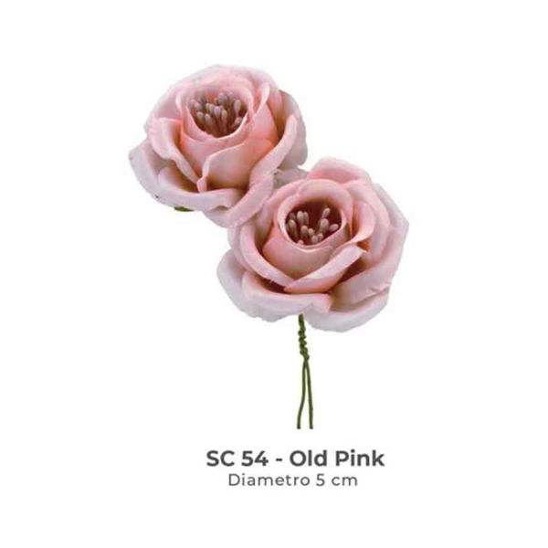 Immagine di Mazzetto 6 Rose con pistilli Rosa Antico 5 cm