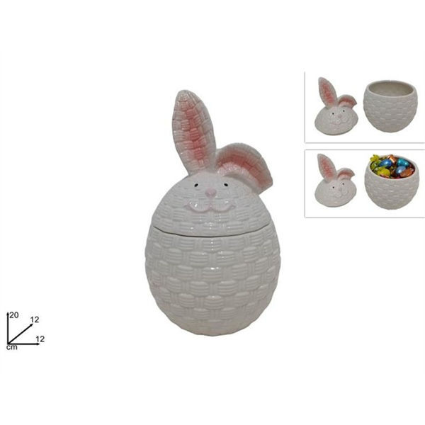 Immagine di Barattolo Coniglio in Ceramica con Uovo