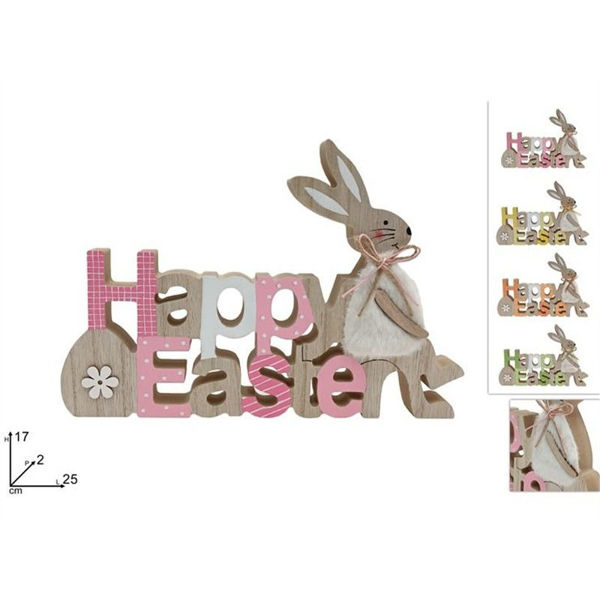 Immagine di Decorazione in Legno con scritta Happy Easter
