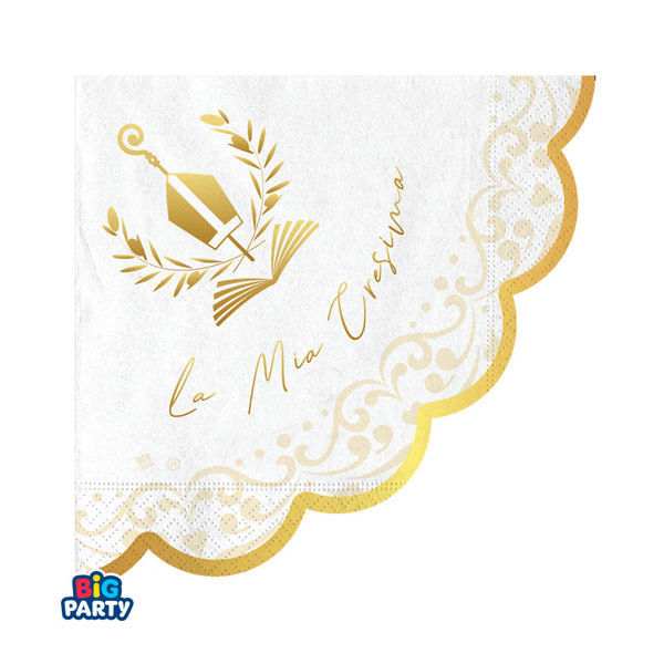 Immagine di Tovaglioli 25x25 cm Cresima Elegant 16 pezzi