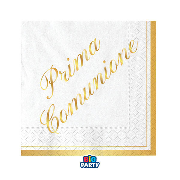 Immagine di Tovaglioli 25x25 cm Prima Comunione 16 pezzi