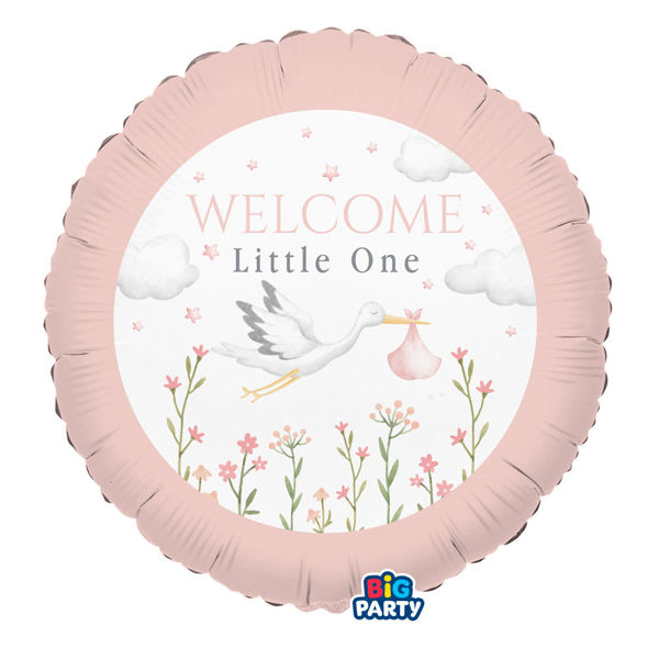 Immagine di Palloncino Mylar 45 cm Welcome Little One Pink