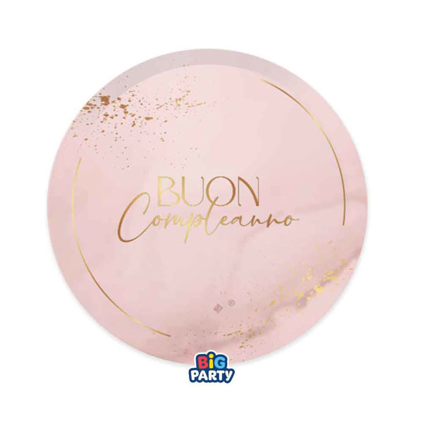 Immagine di Piatti 18 cm Buon Compleanno Blush Rose 6 pezzi