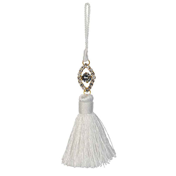 Immagine di Nappa Bianca con strass